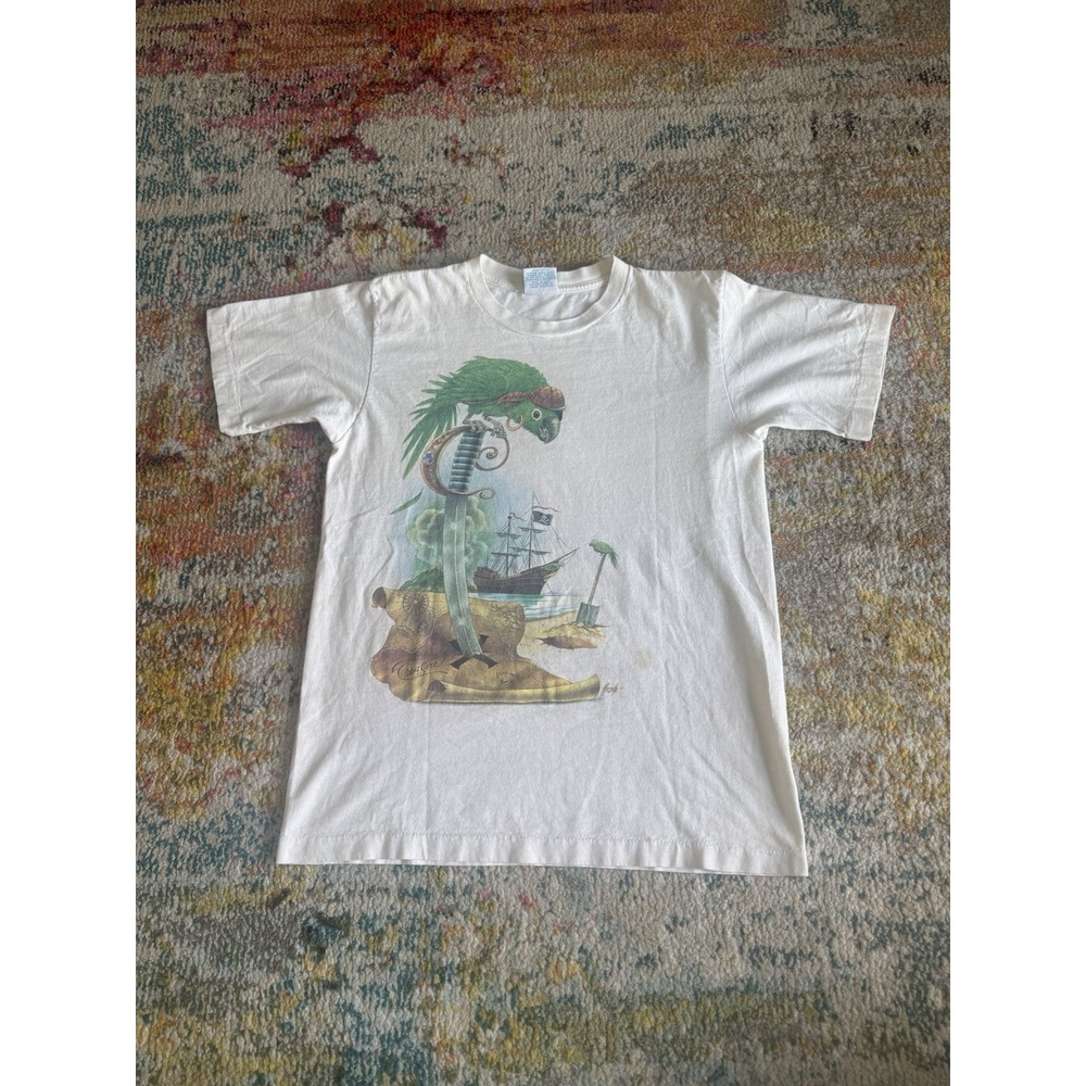 VTG Caribbean Soul Pirate Parrots of‎ the Caribbean Pirate Parrot Tee M